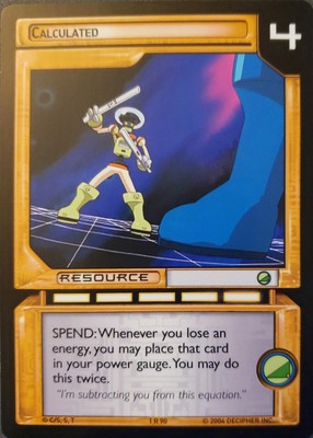 MegaMan NT Warrior TCG - Calculated, 1 R 90 Rare CCG Power Up!