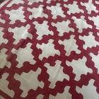 1888 1880s Antique Quilt Red White 72x84  Cutter Well Worn Drunkards Path Vtg — photo 10