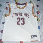 Adidas LeBron James #23 Cleveland Cavaliers NBA Jersey L White/Maroon/Yellow — photo 1