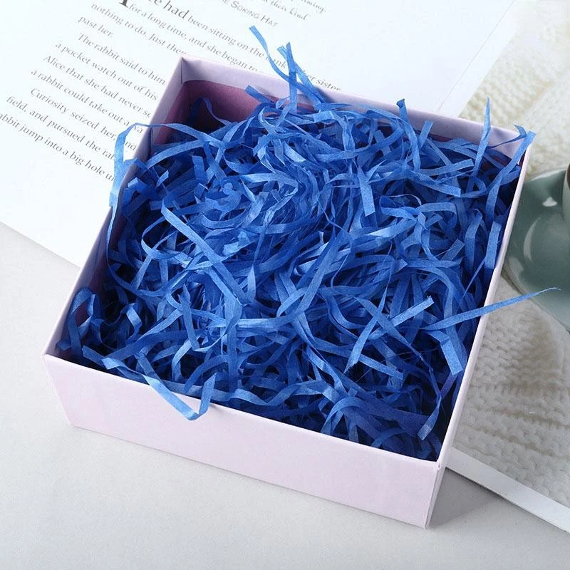 Caja de regalo de papel triturado de rafia colorida de 100 g relleno hágalo usted mismo embalaje decoración Foto 3 de 4