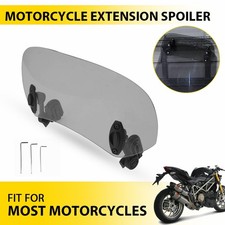 Universal Motorcycle Windshield Wind Screen Deflector Extension Spoiler Clip On