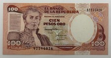 Colombia 100 Pesos Oro 1990 Banknote P-426e - World Paper Money UNC Bill Note