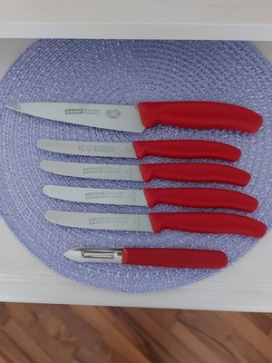 Gefro Messer Set 6 Victorius Swiss Made 6 teilig Rot 