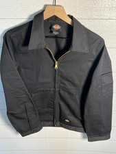 Dickies Men SR PR Small Eisenhower Jacket Black Work Coat Lightweight DJT75