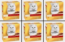 Gourmet Gold Chunks in Gravy Adult Wet Cat Food Beef Chicken Duck Turkey 48x85g