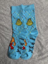 2025 McDonald s Grinch Blue Collectible Socks Christmas Adult Happy Meal Opened