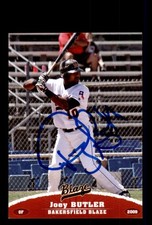 Signed Baseball Card Auto 2009 Grandstand Bakersfield Blaze Joey Butler