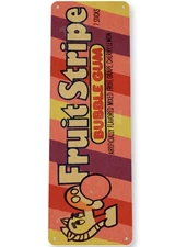 Tin sign metal sign Fruit Stripe 11x4 inch , childhood gum candy store 