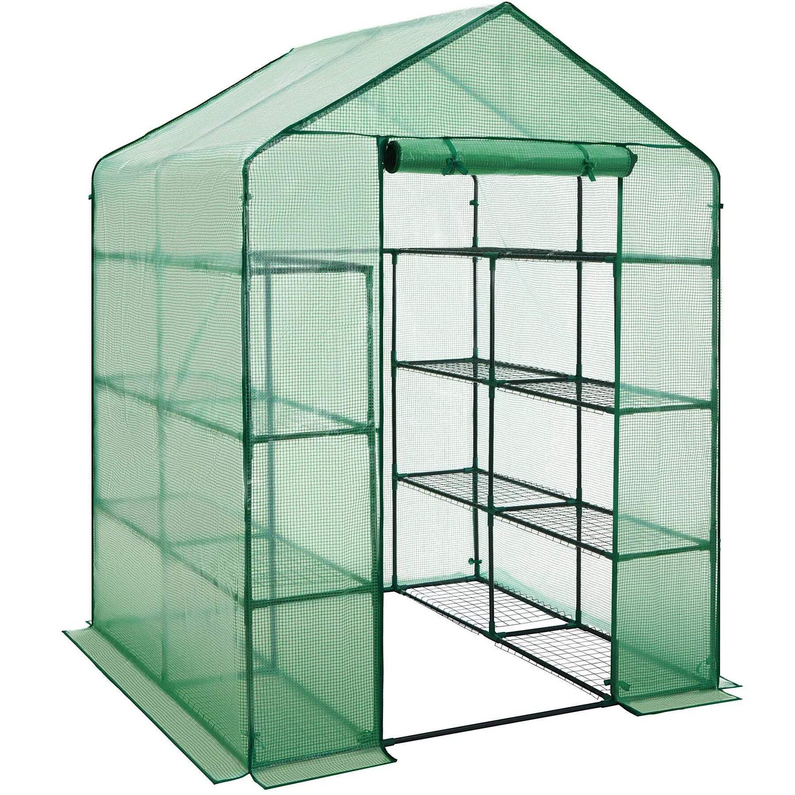Serre de jardin 2m² anti-UV avec porte coulissante et châssis aluminium robuste