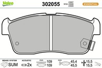 Valeo Bremsbelagsatz Scheibenbremse Essential 302055 FüR Daihatsu Ignis YRV FH 1