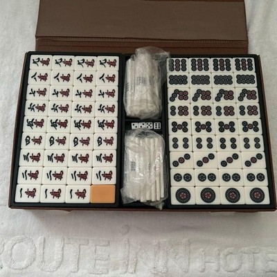 Taiyo Giken Paiou Mahjong Tile Set Plastic Showa Board Game 4 players With Case
