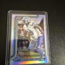 2025 Topps Chrome Refractor Tate Ratledge RC Detroit Lions Rookie