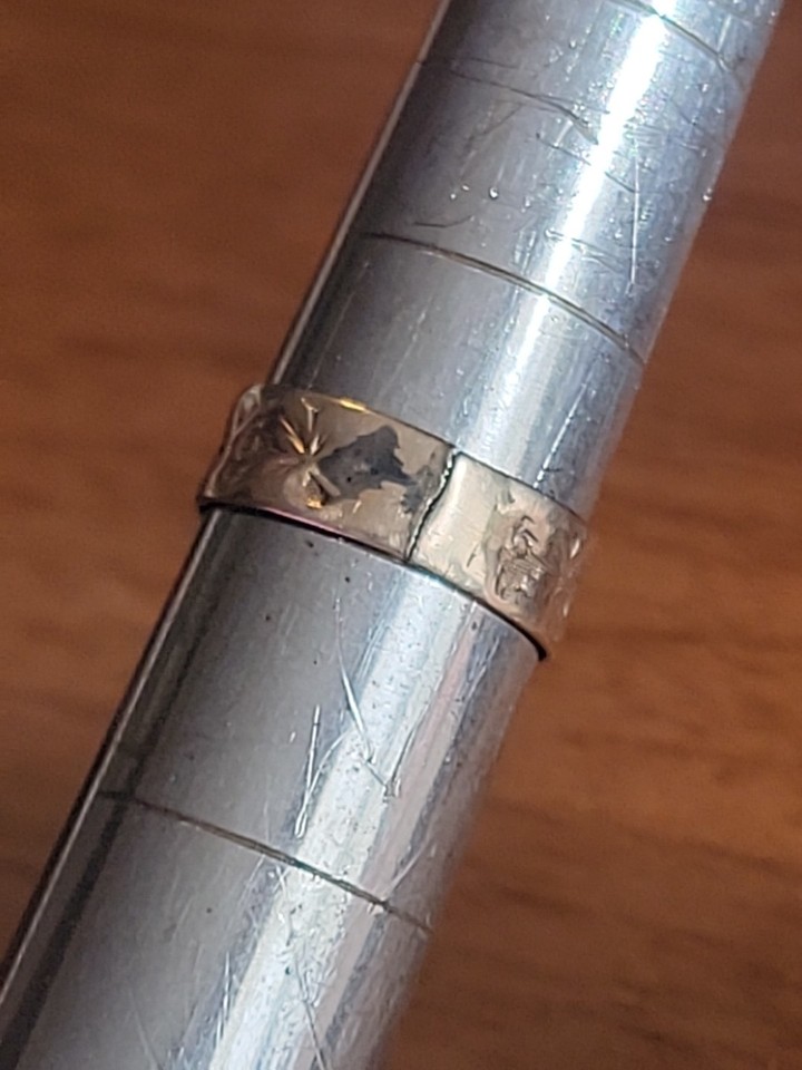 6.5mm Wide Victorian Rose Gold Band Ring Pattern All Around 10K size 7. ...