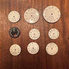 Lot Of 9~porcelain Elgin & hampden Watch Faces~Various Sizes pocket wrist