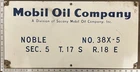 Vintage Porcelain Oil Field Sign - Mobil Oil Co Noble