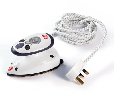 Galedi Pins Mini Dampfbügeleisen - Dual Voltage, weiß lila, UK-Stecker