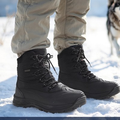 Men\'s Insulated Waterproof Construction Rubber Sole Winter Snow Ski Boots Amazon.com | NORTIV 8 Men main image 2