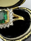 Emerald Green CZ Stone Ring Size 6 Gold Plated — photo 2
