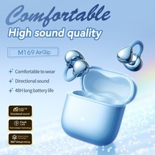 Clip-On Open Ear Bluetooth Headphones Wireless Air Conduction Sports Earbuds