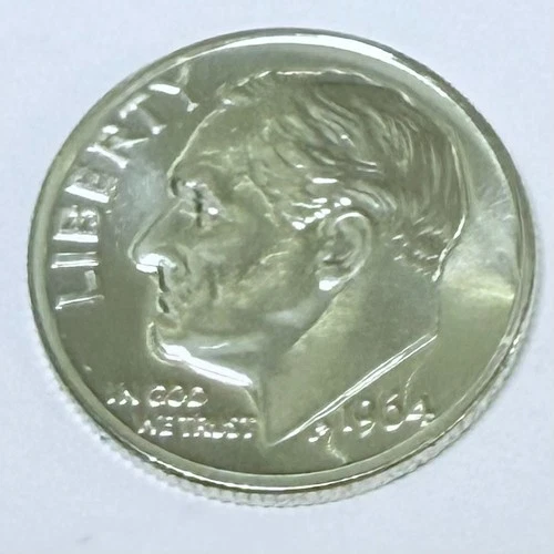 1964 10C Roosevelt Dime 90% Silver - MS MINT STATE PLUS DETAILS #5724