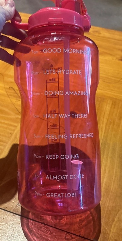 Motivational Water Bottle BPA Free 3.8L/128oz Jug w/Straw and Time Tracker Gym