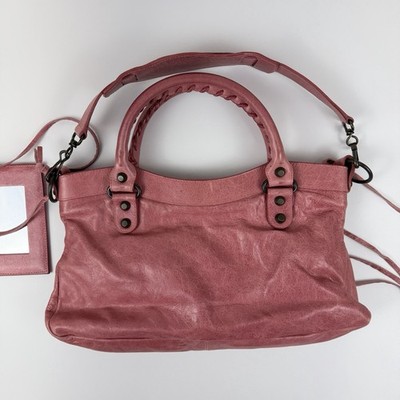 Auth Balenciaga The First 2Way Handbag Pink Leather Shoulder Bag