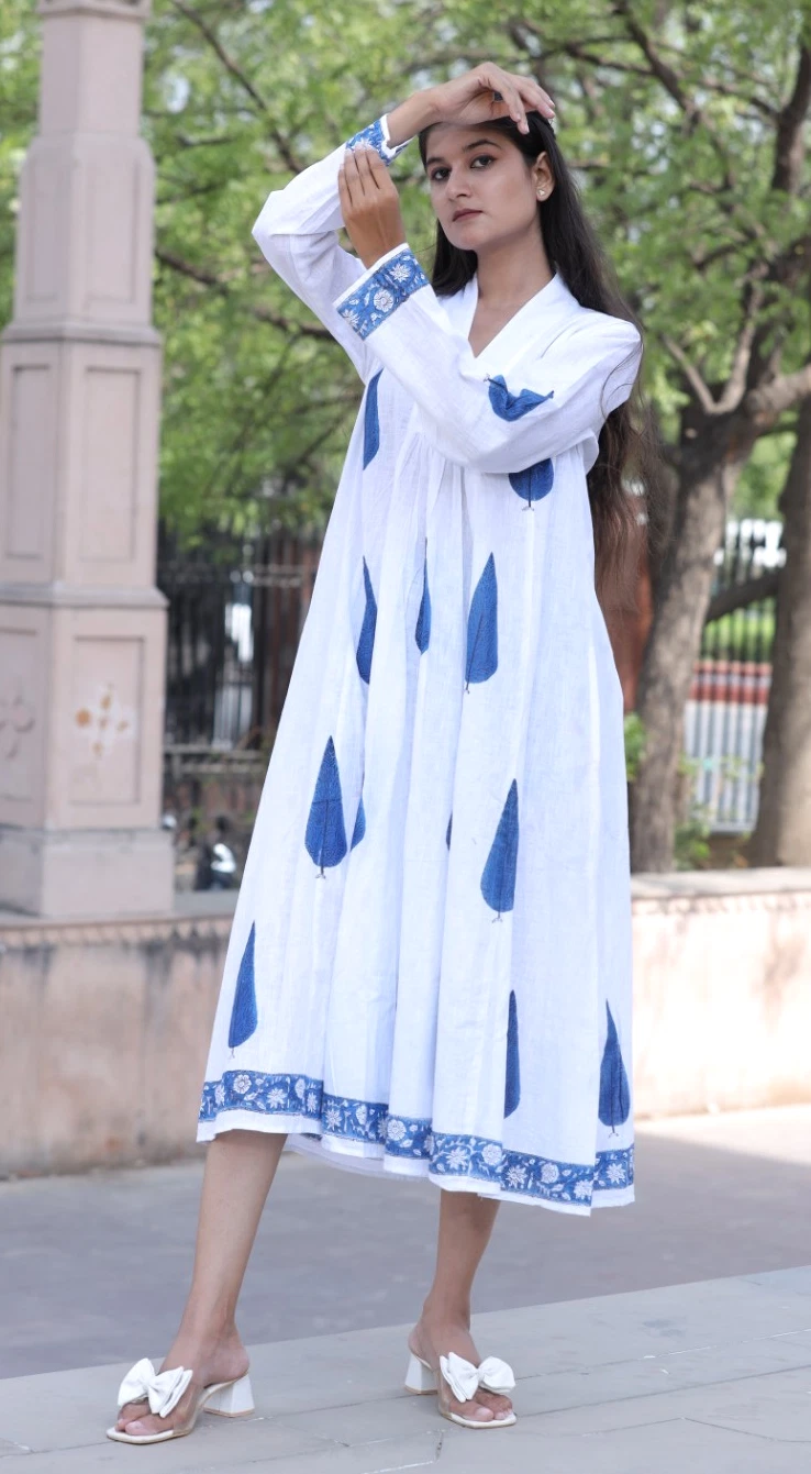 Indian handmade cotton dress summer wear dress woman stylish comfy travel dress