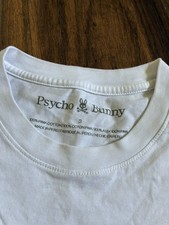 Psycho Bunny T-Shirt Mens 5 White Large Logo Pima Cotton Short Sleeve Crew Neck