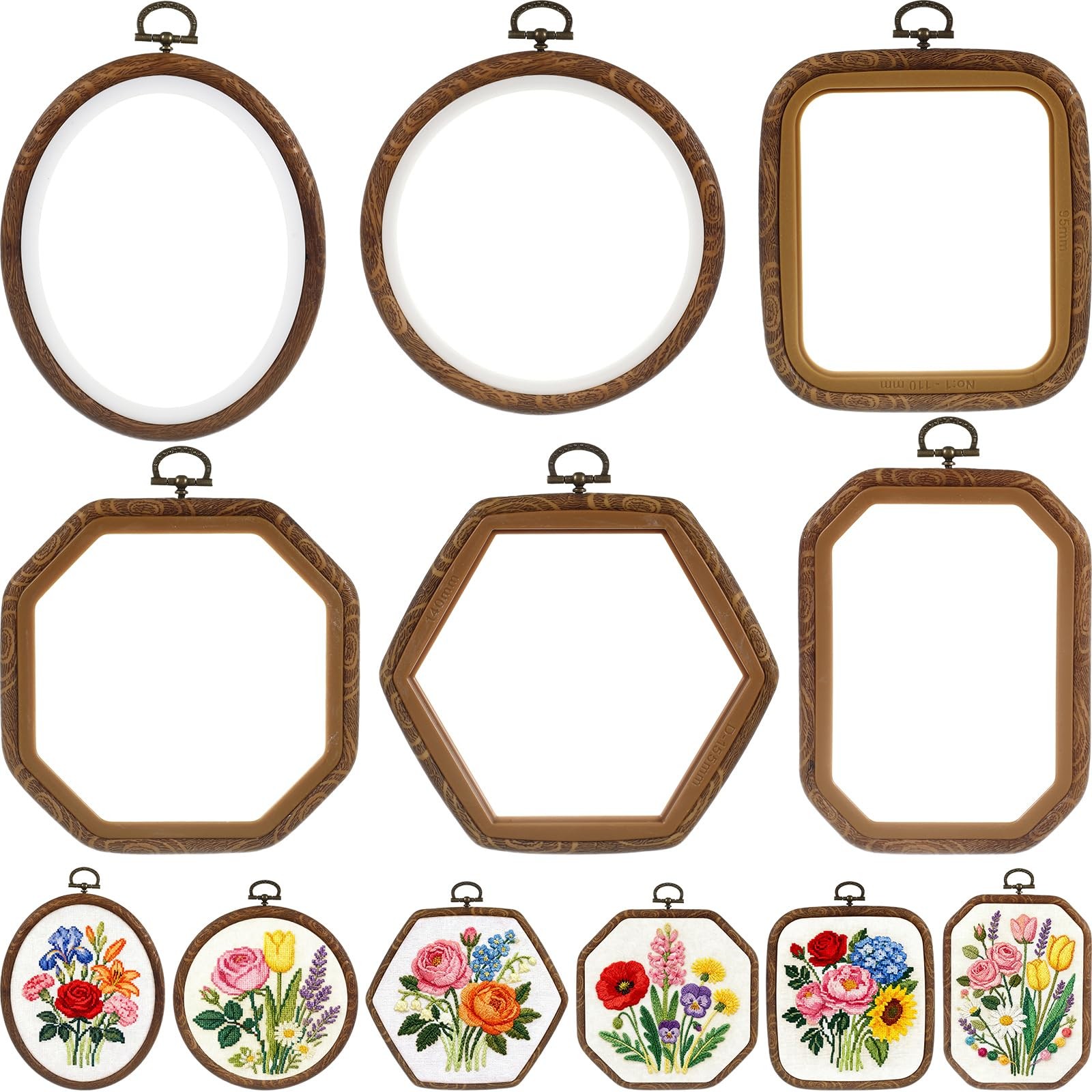 Hoop Frame Decorative Imitated Wood Display Frame Circ...