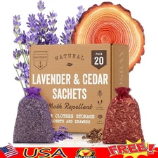 Natural Moth Repellent Sachets Cedar Lavender Multipack Clothes Storage New