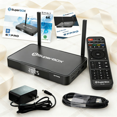 New SuperBox S7 Pro Ultra HD Streaming Media Player 2.4G+5G WiFi Bluetooth