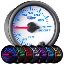 Slightly Used GlowShift White 7 Color 30 PSI Boost/Vacuum Gauge
