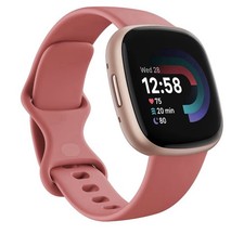 Google Fitbit Versa 4 Fitness Smartwatch, Beet/Copper Rose - Excellent Condition
