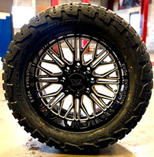 4x New 20x10 Evok Ev506 Wheels Tires Gloss Black Milled 8x6.5 Ram Chevy 8x165