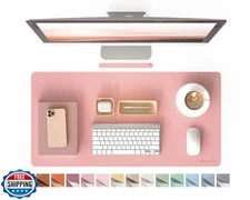 RENMTURE PU Mouse Pad, Faux Leather Large Desk Pad, Home Work Office Accessor