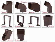 Polypipe 65mm Square Rain Water Down Pipe Fittings in Brown