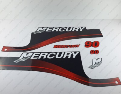 Mercury 90PS ELPTO Zweitakt 1999-2006 Außenborder Aufkleber ROT Aufkleber Set