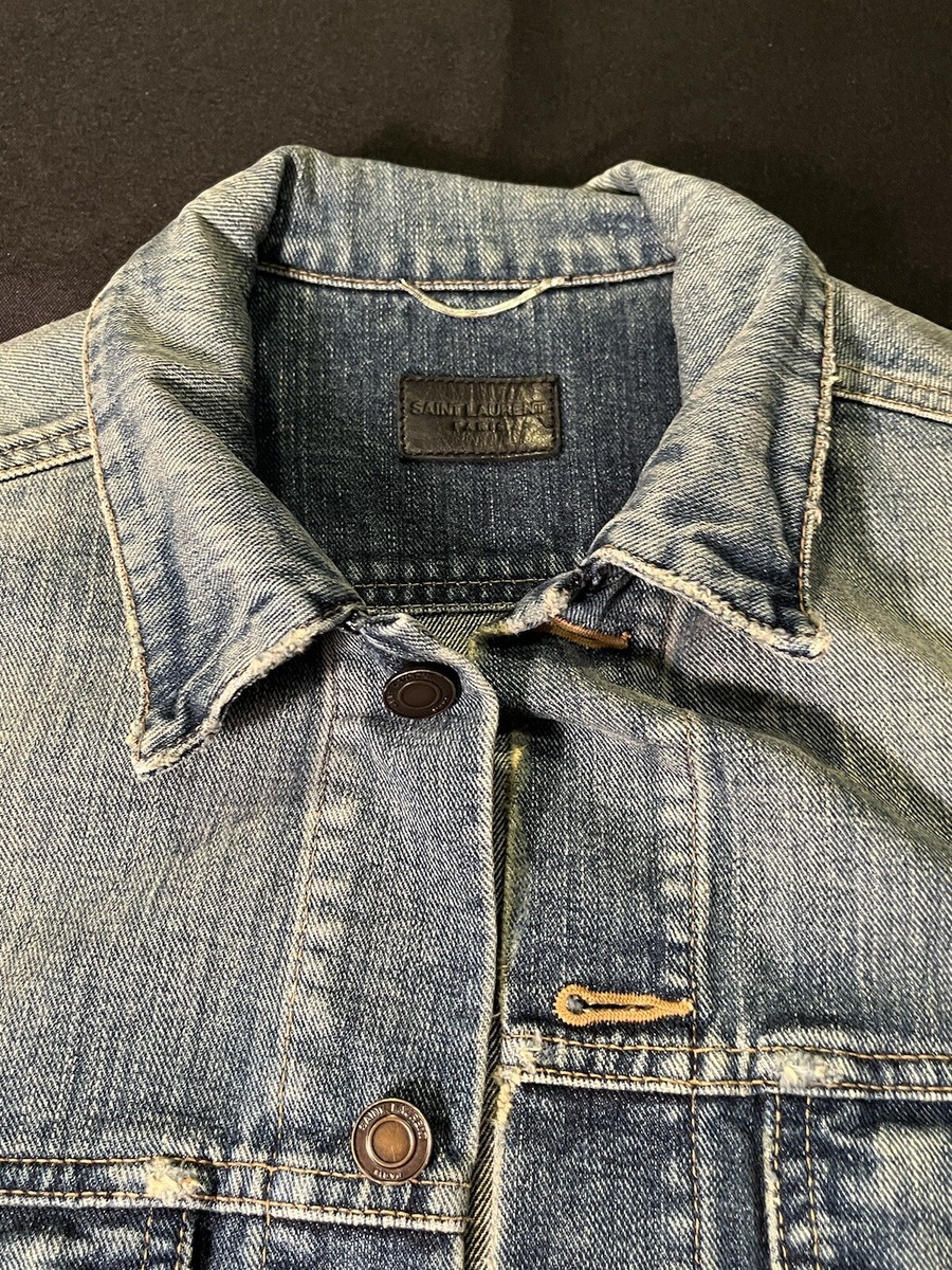 SAINT LAURENT SWEET DREAMS SHARK DENIM JEANS JACKET FITS