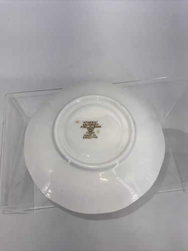 Platillo/taza de té vintage de porcelana fina de hueso Salisbury "Athenia" sin marca floral - Imagen 3 de 9