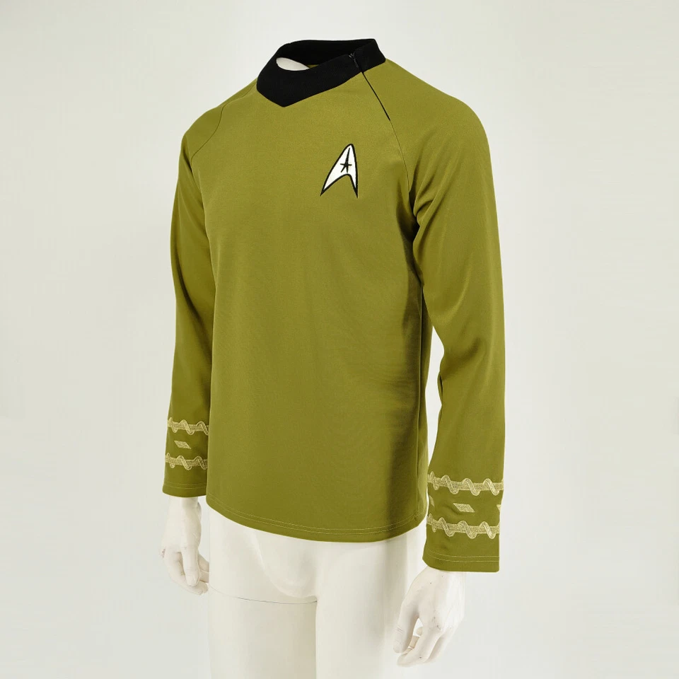Cosplay TOS Captain Kirk Gold Shirts Spock Blue Costumes Red Starfleet Uniforms - Image 4 of 4