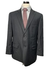 Tommy Hilfiger Men  s Gray  Blue Pinstripe Wool Suit Jacket Sport Coat 44R