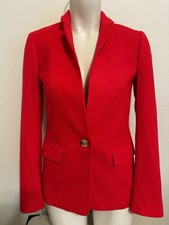  198 New J Crew bohemian Bright red Regent wool blend blazer jacket B0323 0