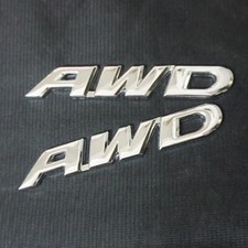2x Big Chrome AWD Metal Sticker Emblem Decal Badge Engine 3D Racing Edition Auto