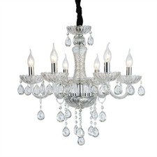 Lampadario 6 bracci in cristallo stile impero classico barocco lussuoso luce E14