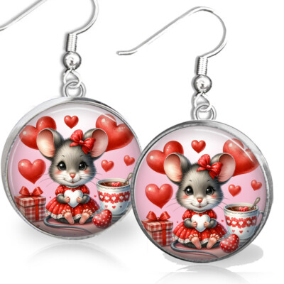 Sweet Little Mouse Earrings Artisan I Love You Daughter Mom Grandma Gift