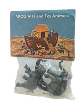 Arco Noahs Ark Toy Animals Plastic Figures SEALED bag 1970s Elephants Pachyderm