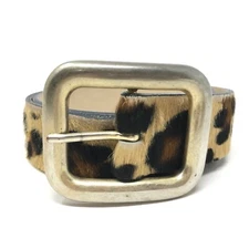 Streets Ahead Julianne Belt Womens Size Extra Small XS Leopard Print Calf Fur
