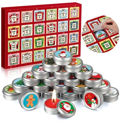 MTLEE 24 Pcs Candle Advent Calendar 2025-24 Days Christmas Scented Candles Gi...