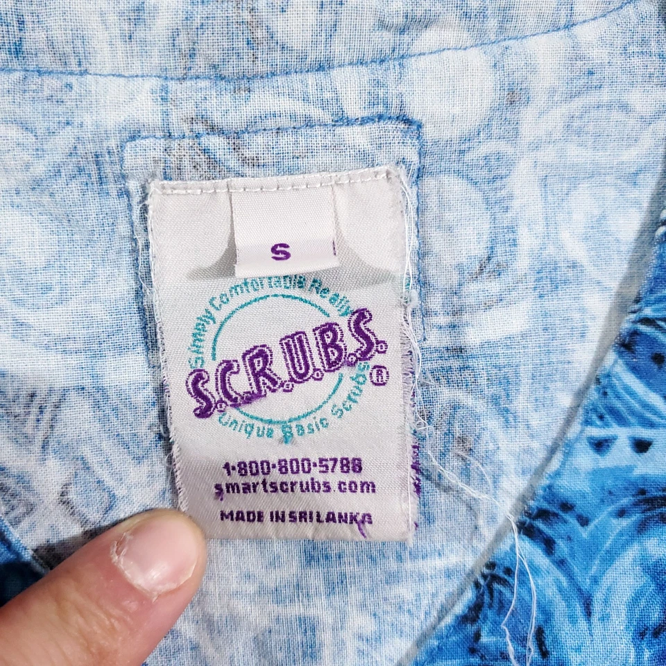 Scrubs бренд скрабы рубашка женщин маленький синий кнопка спереди медицинская униформа Топ - Изображение 2 из 4