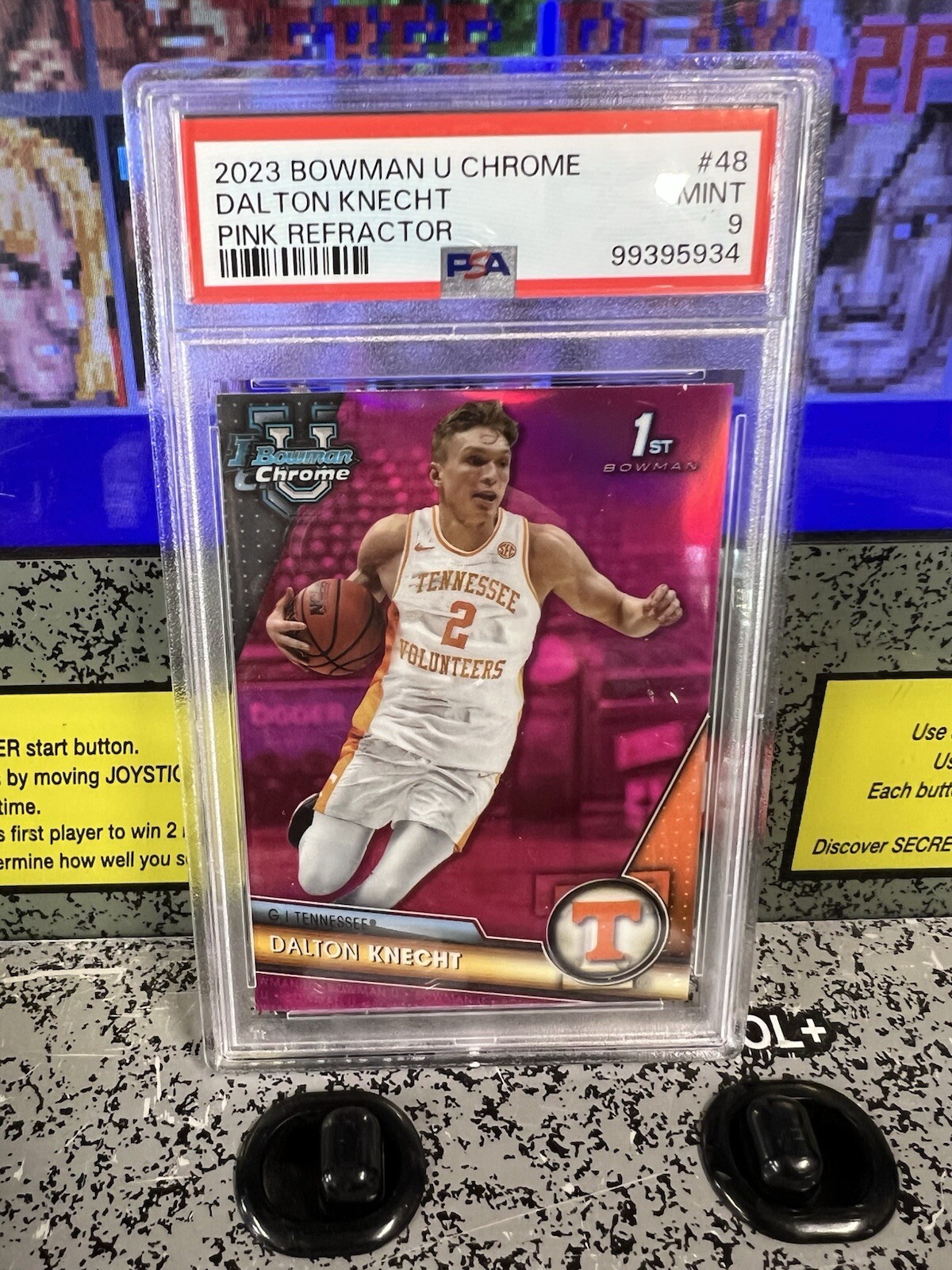 2023 Bowman U Chrome Dalton Knecht #48 Pink Refractor Graded PSA 9 MINT Lakers